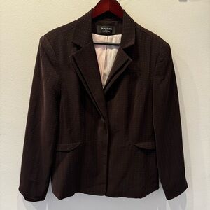 Larry Levine Dark Brown Pinstripe Blazer